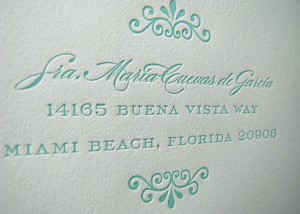 Spanish style mexico wedding letterpress invitation
