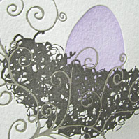 Letterpress Egg in Nest | Baby Announcement / Baby Shower Invitations