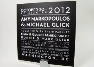 square modern wedding invitations