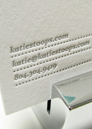 Katie Stoops Letterpress Business Card