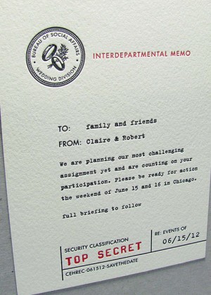 Top Secret Spy Wedding Invitation