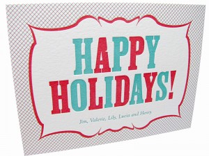 Letterpress Vintage Happy Holidays Card