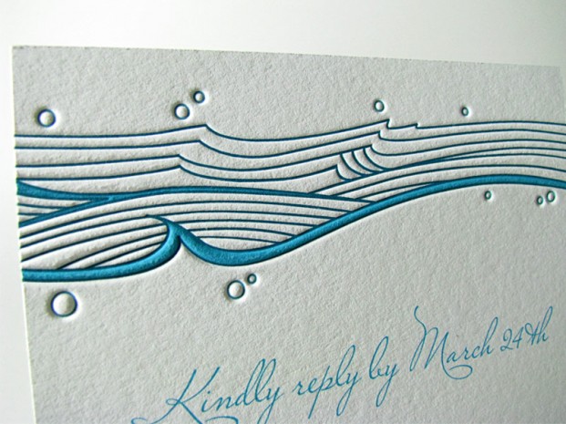 Ocean Waves Beach Wedding Invitation