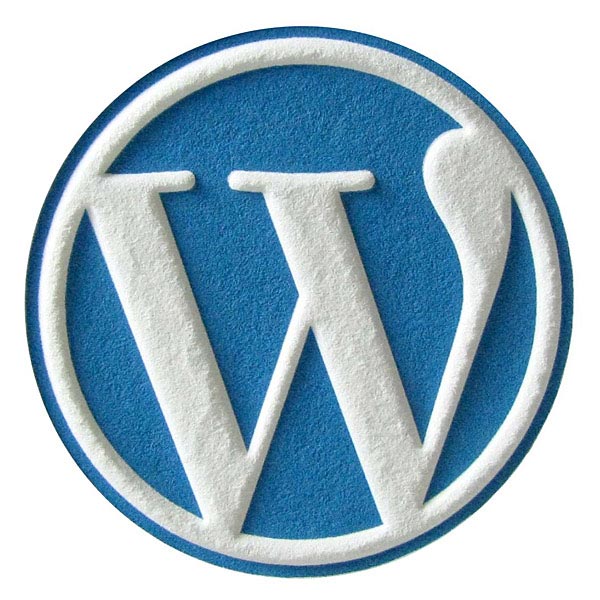 Embossed WordPress logo